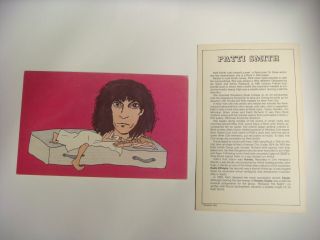 Patti Smith Rare 8x5 Rock Card 1978