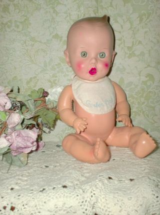 Vintage 1954 Rubber Gerber Baby Doll " Gerber Products Co " Sun Rubber 12 " Excell