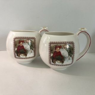 Set Of 2 Villeroy & Boch 1748 Winter Souvenirs 10oz Mulled Wine Mugs
