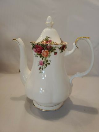 Royal Albert Old Country Roses Coffee/tea Pot W/lid Gold Trim Bone China England