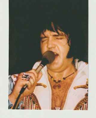 Elvis Presley Rare On Stage Color Closeup Shot - 1976