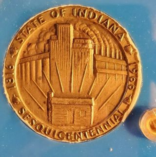 1816 - 1966 State of Indiana Sesquicentennial Bronze Medal in Indiana Holder w1940 2
