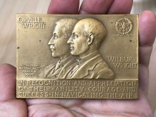 1909 Orville & Wilbur Wright Brothers Gilt Bronze Medal Of Congress For Aviation