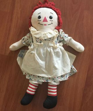 Rare Vintage Knickerbocker Raggedy Ann Doll 16” Made Japan Hankie In The Pocket
