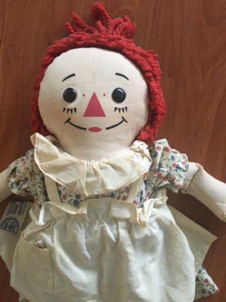 Rare Vintage Knickerbocker Raggedy Ann Doll 16” Made Japan Hankie In The Pocket 2