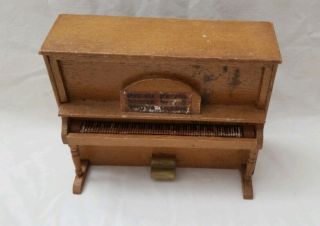 Vintage Miniature Dollhouse Wooden Furniture Piano 4 " Tall
