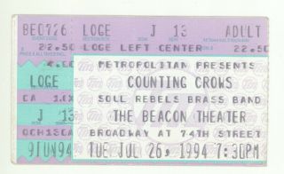 Counting Crows 7/26/94 York City Ny Beacon Theater Ticket Stub Nyc