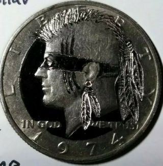 Hobo Nickel Hand Carved Robert Kennedy As Last Of The Mohicans