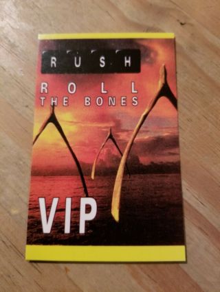 Rush Vintage Roll The Bones Vip Backstage Concert Tour Pass By Otto