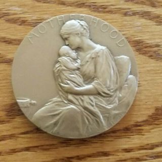 Motherhood Medal By Victor D.  Brenner Medallic Art (engraved) Bcs/ 2