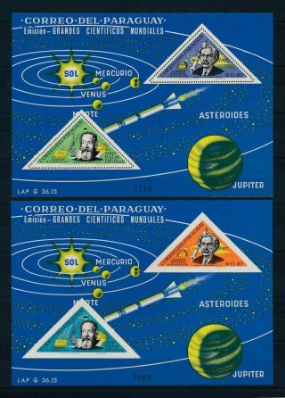 [105561] Paraguay 1965 Space Einstein Galileo Galilei Perf. ,  Imperf.  Sheet Mnh