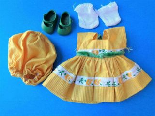 1954 - 1956 Vogue Ginny Doll Outfit Candy Dandy Or Kinder Crowd Yellow Dress