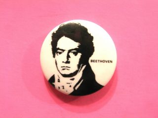 Beethoven Vintage Badge 1 " Button Pin Classical Bach Uk Import Mozart