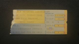 Neil Young Concert Ticket Stub 2/16/1991 Buffalo,  Ny