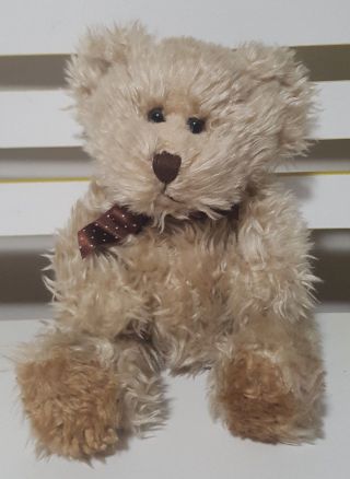 Russ Berrie Radcliffe Soft Plush Teddy Bear Approx 21cm Tall Brown Spotty Bow