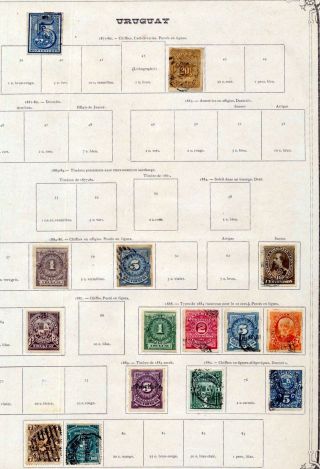 Uruguay 1870s/1910 M&u On Pages (55,  Items) Nt 4066