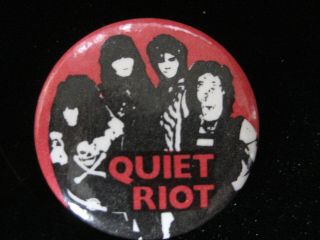 Quiet Riot - Group Shot - Lg.  Red - Rock - Pin Badge Button - 80 