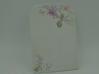 Antique French Porcelain Menu Stand Board W/lilacs 1900 