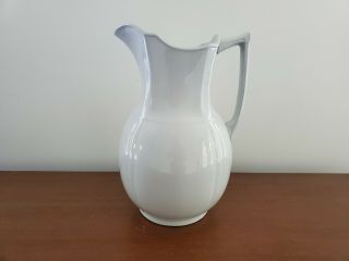 Antique Alfred Meakin Royal Ironstone China 12 " Pitcher Rounded Bottom Farmhouse