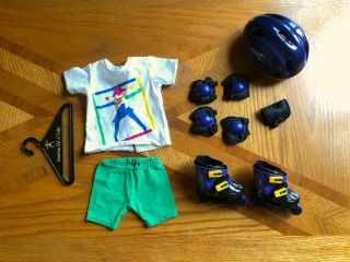 American Girl Purple Roller Blade Set And Outfit