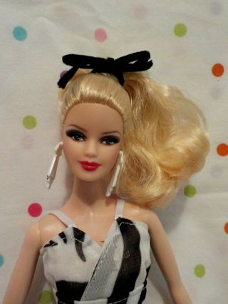 Gorgeous Model Muse Barbie Doll,  Blonde Hair,  Black&whitejumpsuitshoes,  Mattel Excd