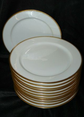 Vintage Set Of 12 M Redon Limoges 8.  5 " Luncheon Salad Plates Gold Encrusted Trim