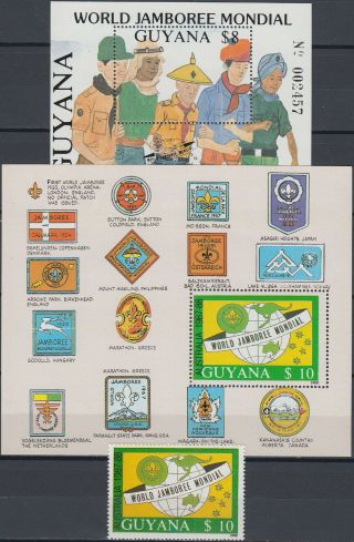 Guyana Stamp & Both S/s World Scout Jamboree Australia 1988 Mnh - 47 Euro