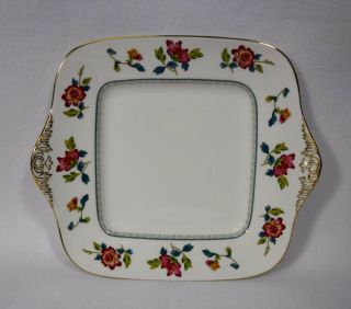 Wedgwood China Chinese Flowers R4498 Pattern Square Cake Serving Plate - 10 - 5/8 "