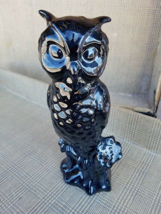 Vintage Van Briggle Black Owl Art Pottery 9 1/2 "