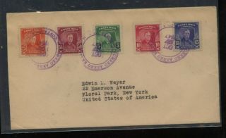 Costa Rica Roosevelt Stamps On Cover To Us Kel0511