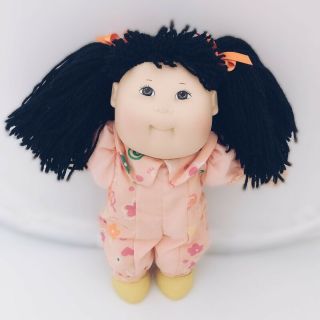 Rare 1984 Asian Cabbage Patch Kid Girl Doll W/ Pigtails,  Clothes & Shoes
