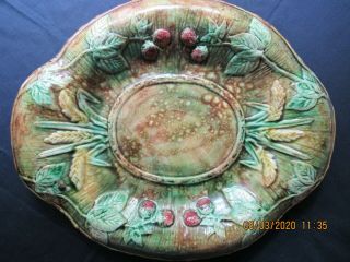 Large Majolica Serving Platter/bread Plate Great Colors