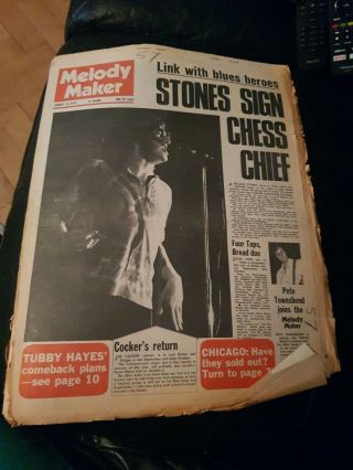 Melody Maker Newspaper August 15th 1970 Rolling Stones Sign Cocker Elvis Presley