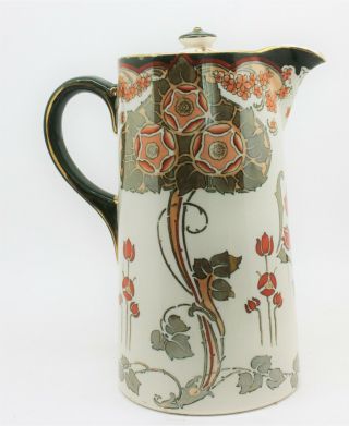 Antique Royal Doulton Ena Pattern Art Nouveau Deco Coffee Pot Tulips