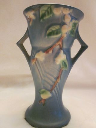 Vintage Roseville Snowberry Persian Blue Flower Vase