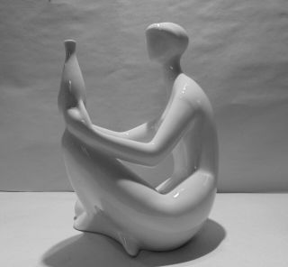 Vintage Royal Dux - White Figurine - Mcm Design - Porcelain - Czech Bohemia