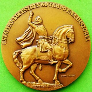Art Equestrian Statue Of General Alvear By Sculptor Bourdelle Big Bronze Medal