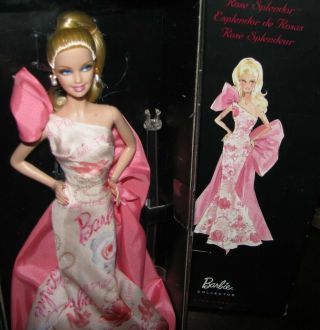Avon Rose Splendor Barbie Doll Barbie Collector Pink Label No.  T4349