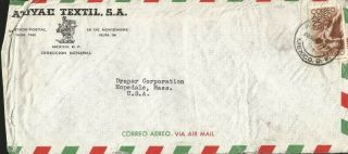 J) 1947 Mexico,  Symbol Of Flight,  Atoyac Textil,  Airmail,  Circulated Cover,  From