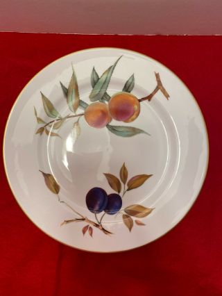 Set Of 6 Vintage Royal Worcester Evesham Porcelain Dinner Plates Fruit Gold Rim