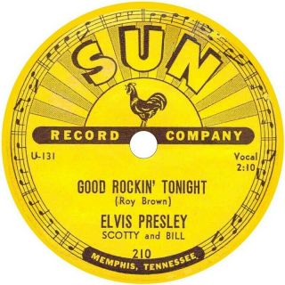 Sun Records Elvis Presley Good Rockin Tonight Vinyl Sticker Label 85mm Quality