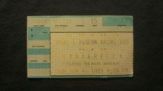 Cinderella Concert Ticket Stub 6/4/1989 Long Beach,  Ca