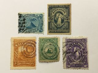 Old Stamps Salvador X 5