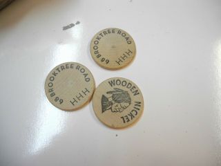 2 Pounds Plus Of Vintage Wooden Nickels 1 1/2 X 1/8 Fun Craft Project