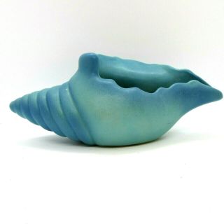 Van Briggle Art Pottery Conch Shell Planter 9 " Shades Of Blue Nautical