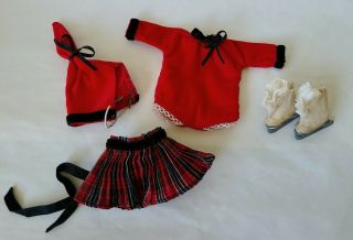 Vintage 1950s Vogue Ginny Doll Fun Time Plaid Skate Outfit - 7 Pc Set 6050