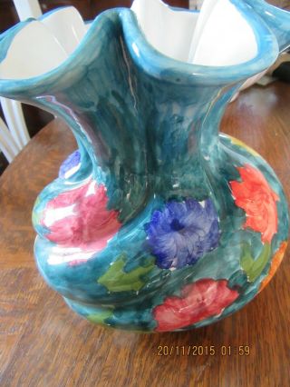 Grazia Deruta Multi - Colored Hand Painted Italian Pottery 7 " Vase