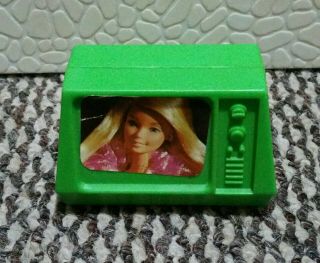 Vintage 1970 ' s Barbie Dream House Green Tv 2