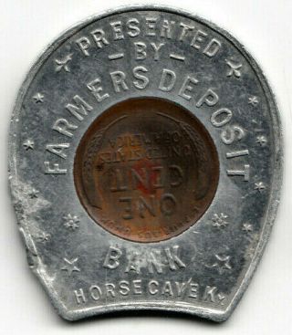 Horse Cave Ky Encased 1910 Cent - Farmers Deposit Bank - Hart County Kentucky