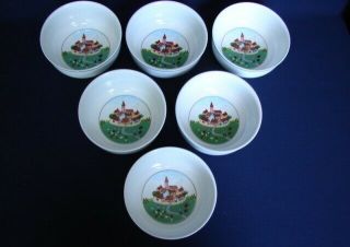 Set Of 6 Villeroy & Boch Design Naif 5 - 1/4 " Cereal Bowls